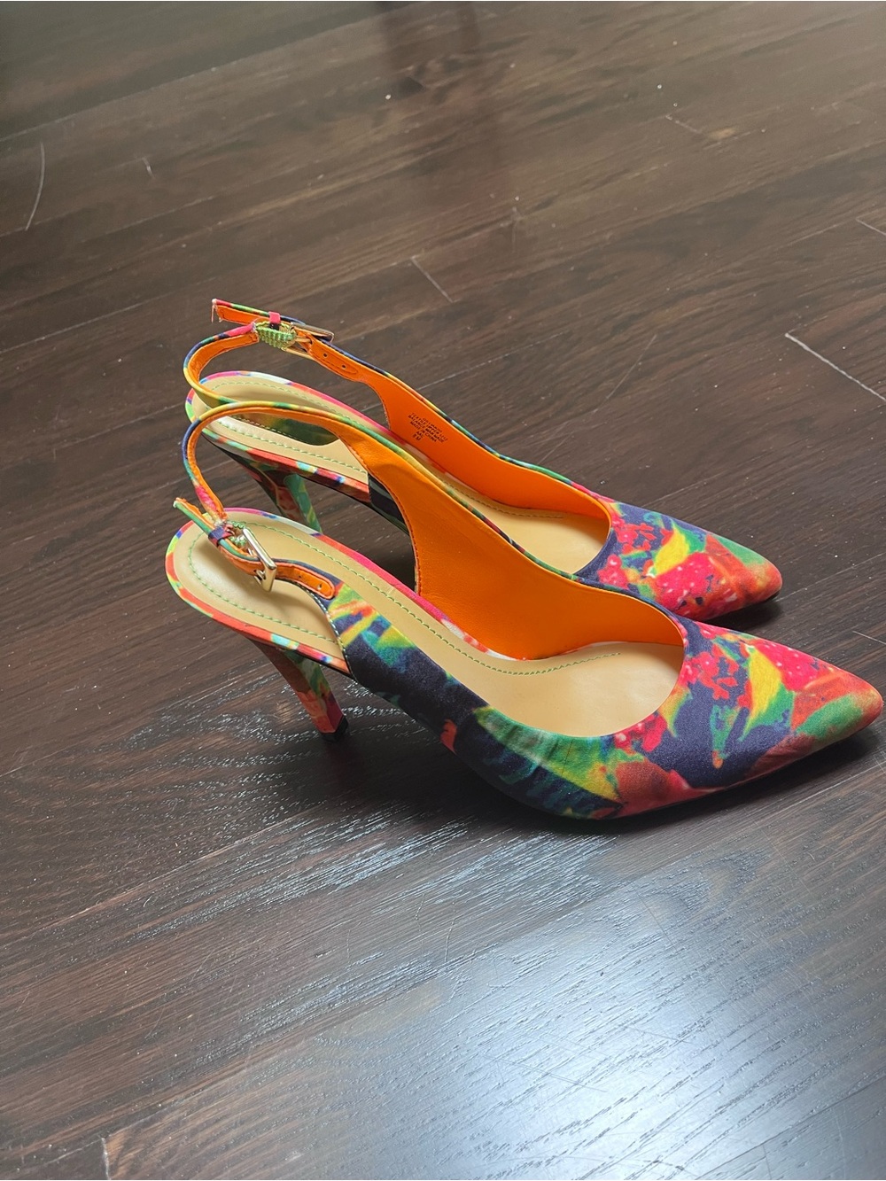 Gillia Vibrant Multi-Color Slingback Pointed-Toe Heels